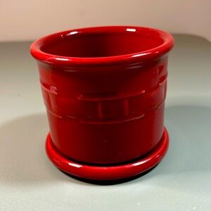 Longaberger Woven Traditions-Paprika 1 Pint Crock, w coaster lid, discontinued